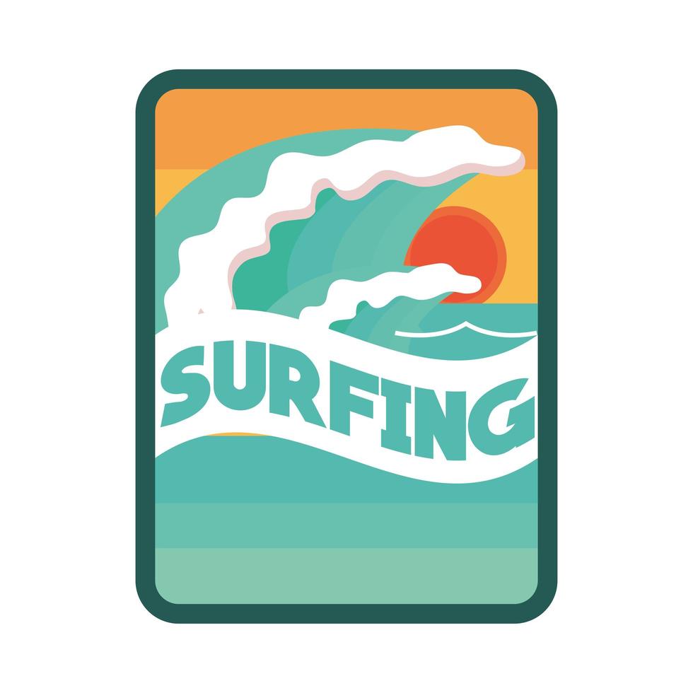 surfing sea patch vector