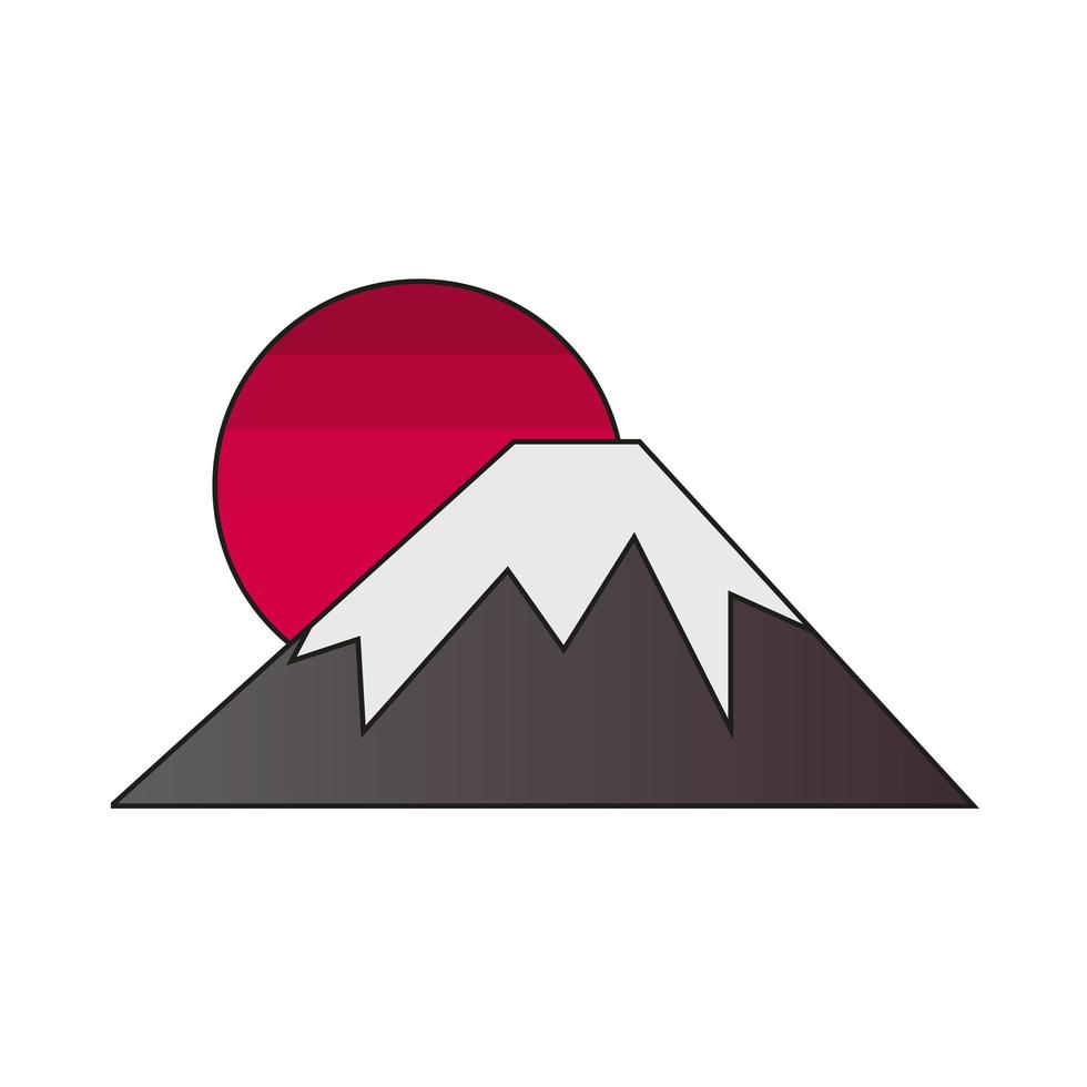 mountain peak sun vector
