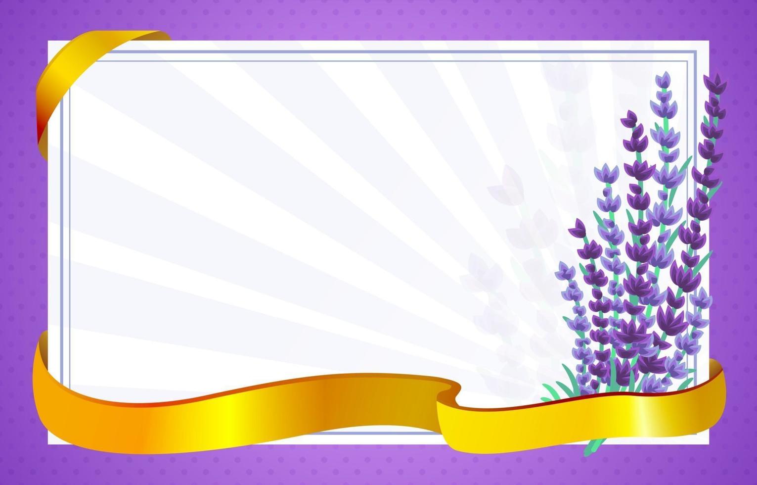 Lavender and golden ribbon background vector