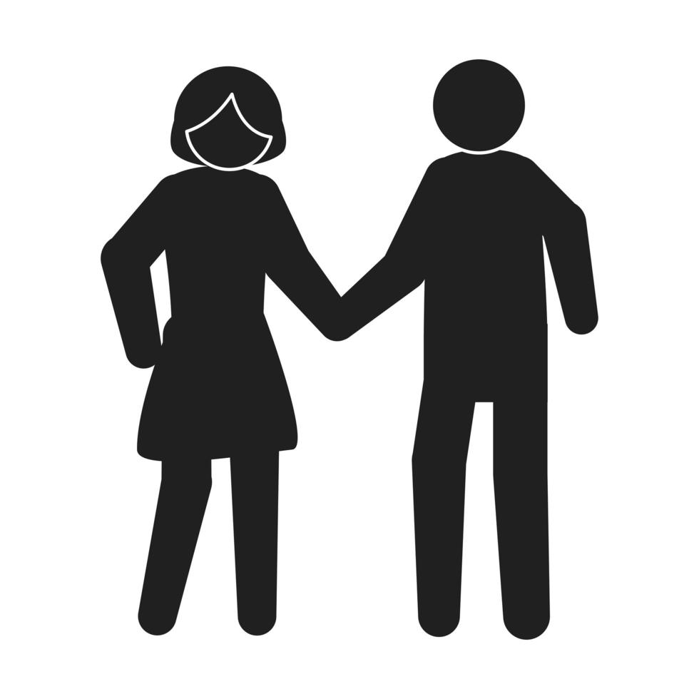 couple pictogram style vector