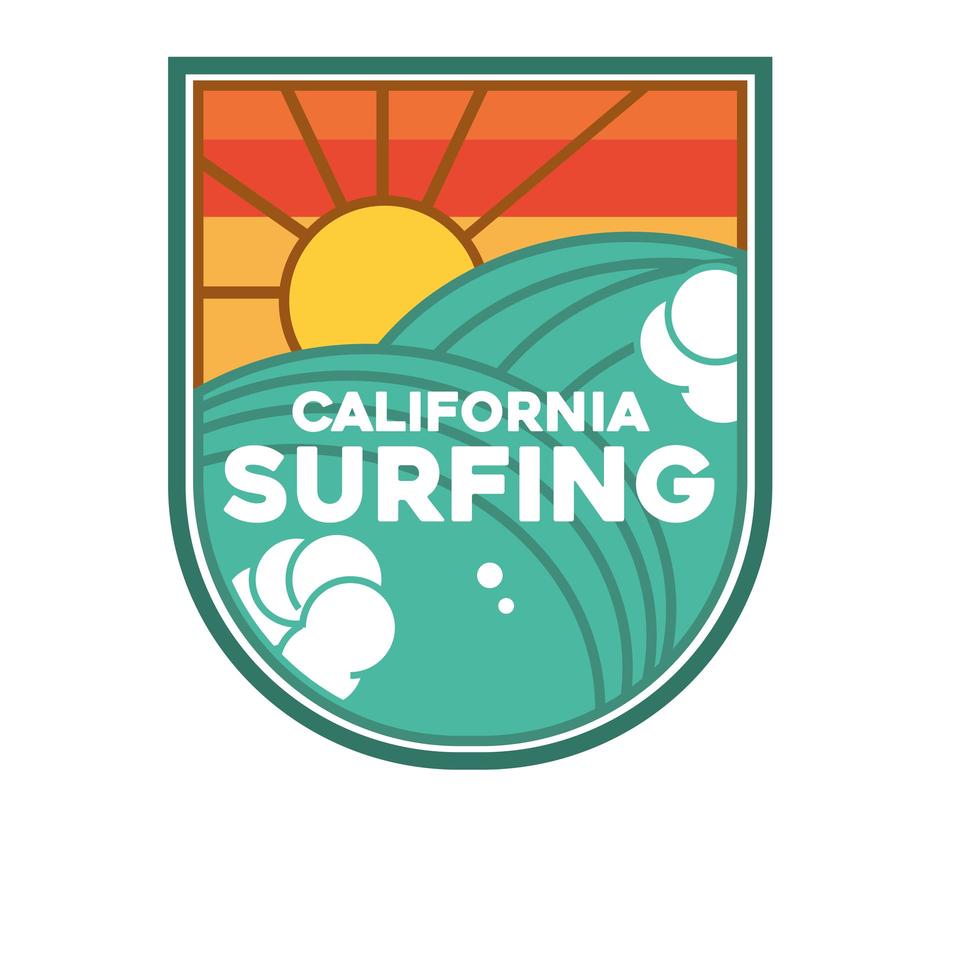 california surfing patch vector