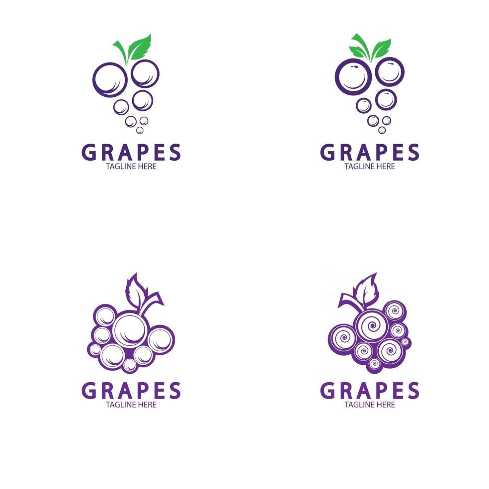 uvas vector logo icono aislado