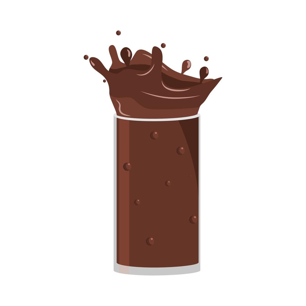 vaso de chocolate splash vector
