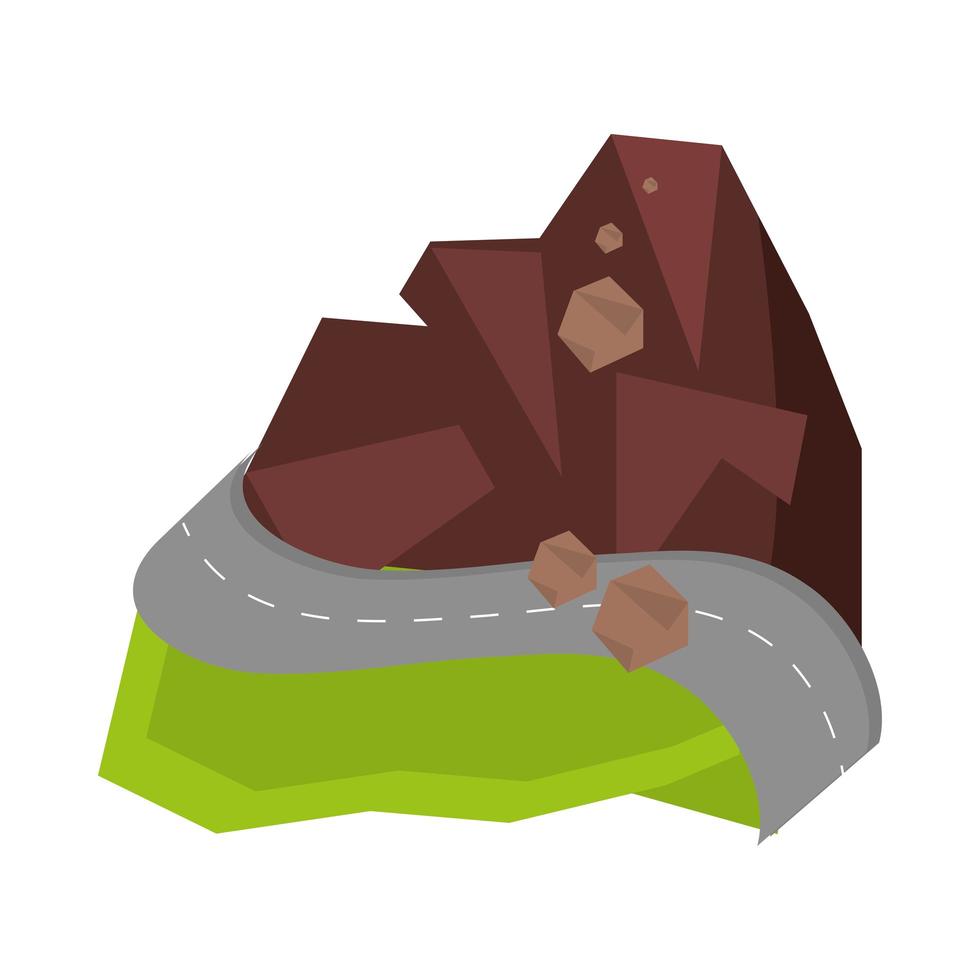 landslide mountains landscape vector