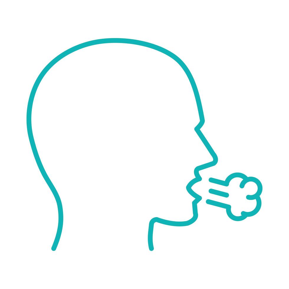 man profile coughing vector