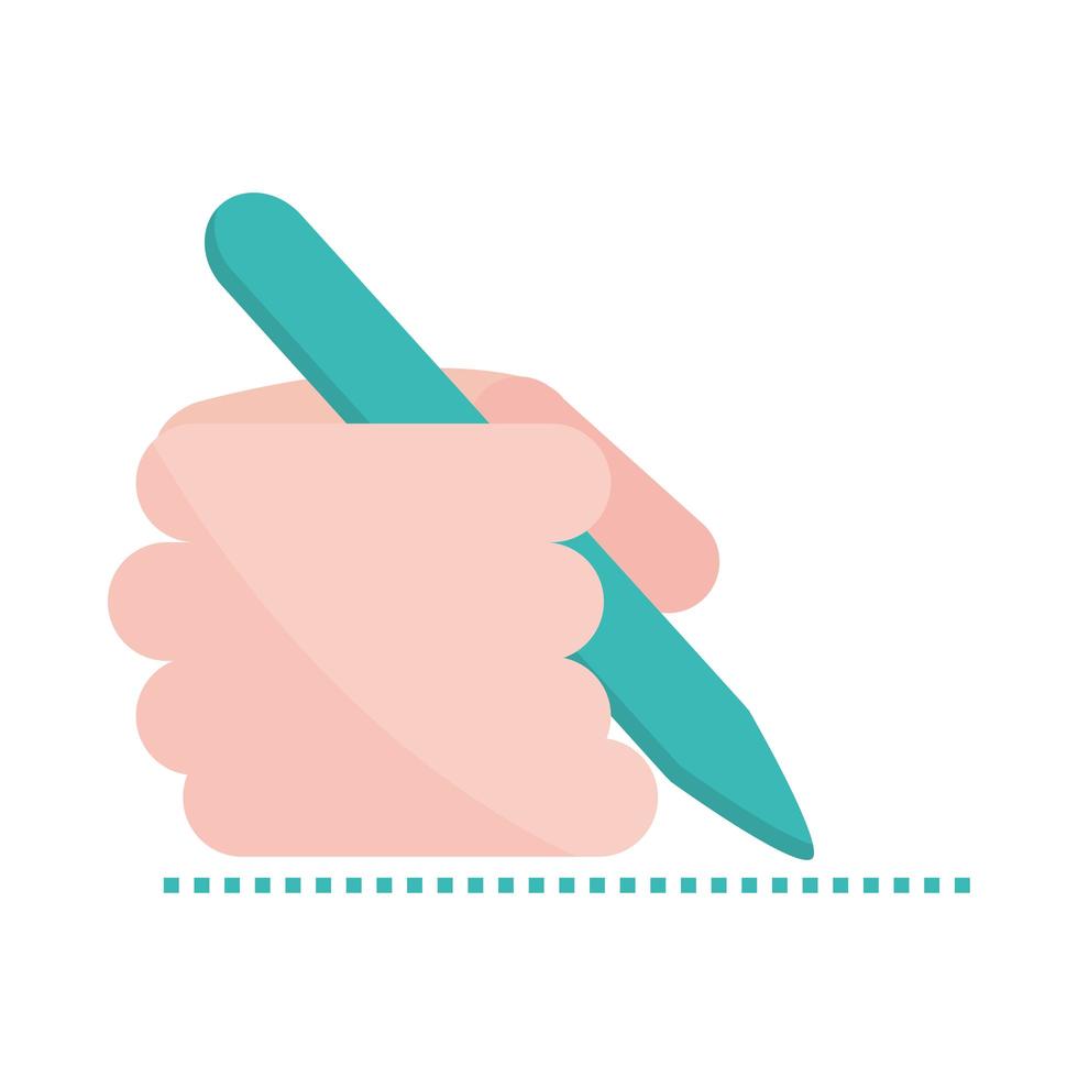 hand with pen vector