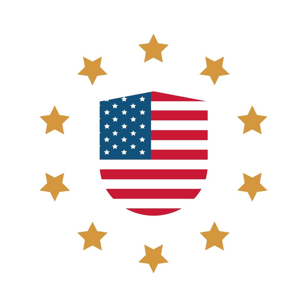 escudo de la bandera americana vector