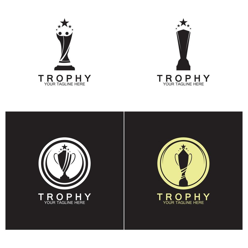 Trophy logo and symbol vector