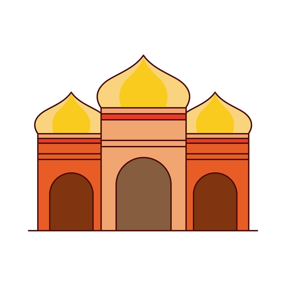 diseño de la arquitectura de la mezquita árabe vector