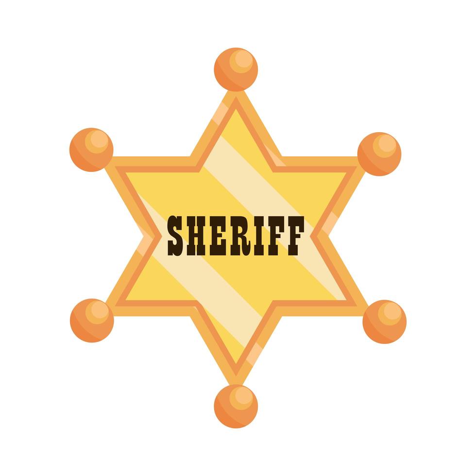 estrella del sheriff del oeste vector