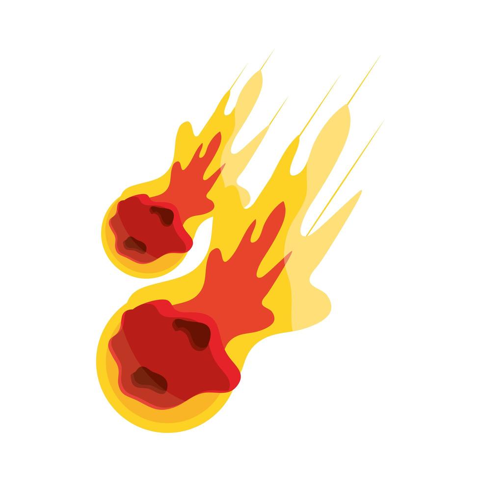 asteroids falls disaster vector