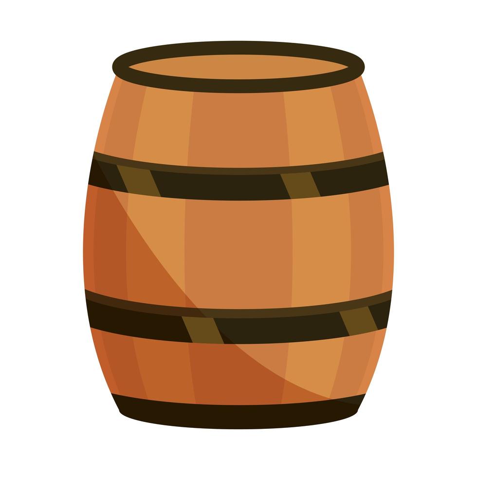 icono de barril de madera vector