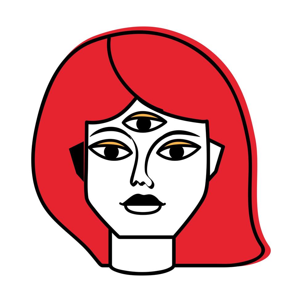girl third eye vector