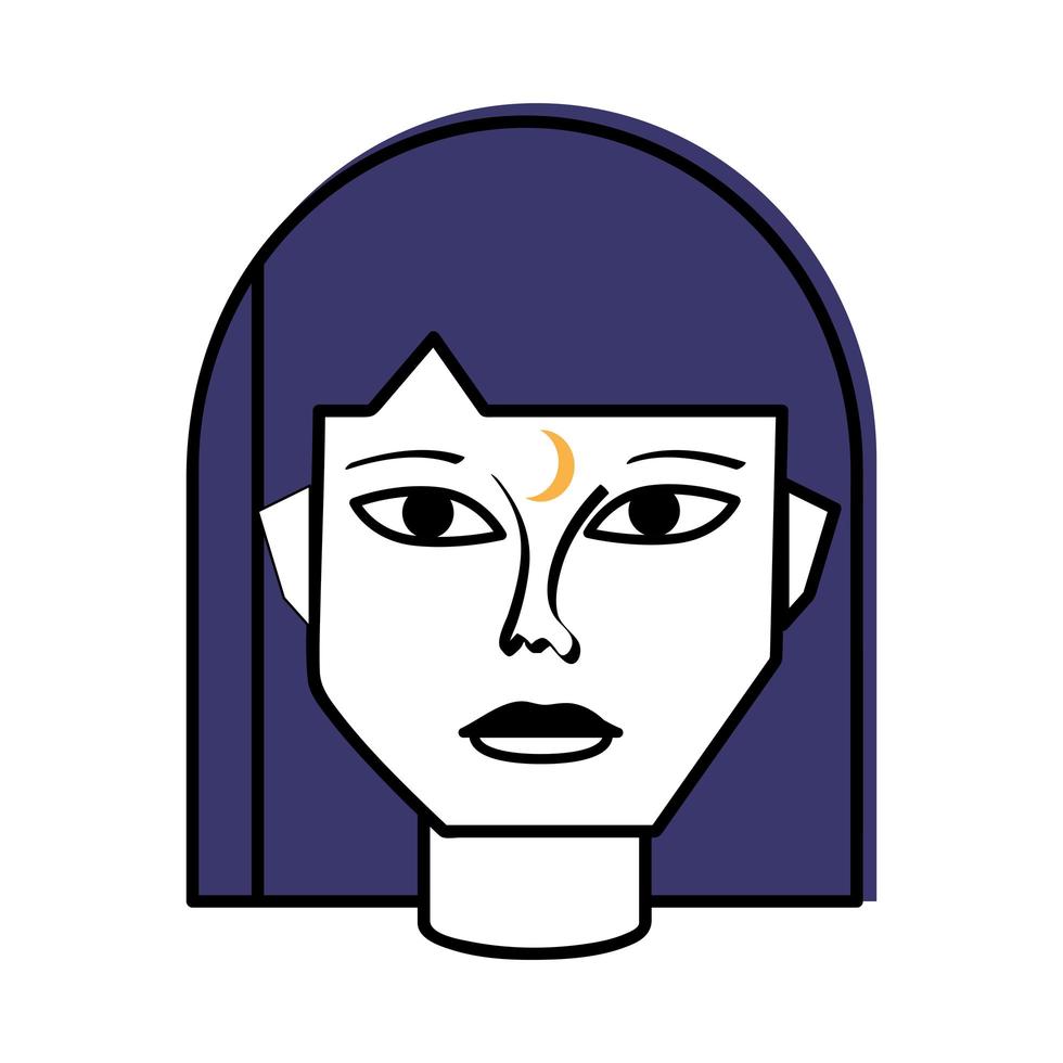 mujer cabeza abstracta vector