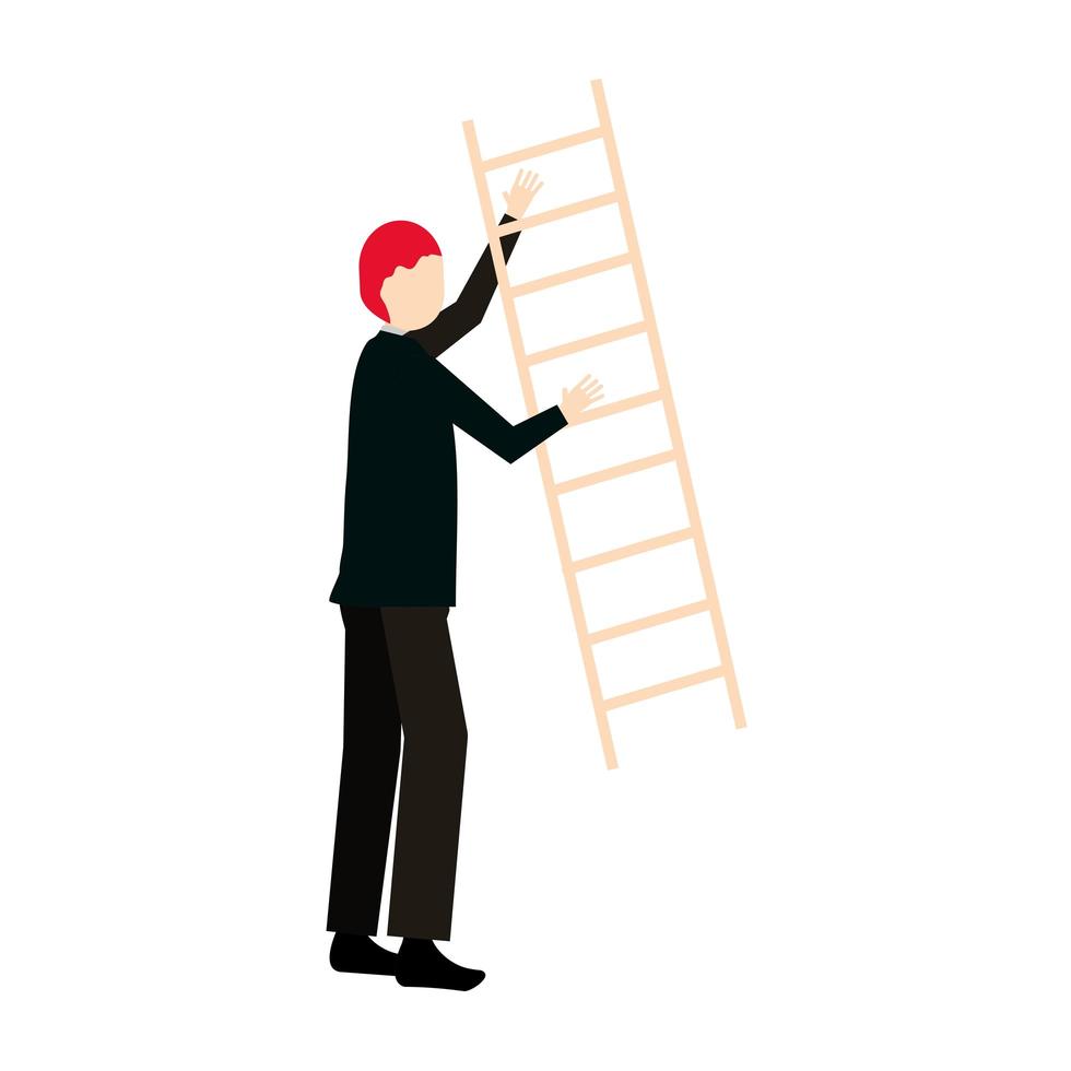 businessman with ladder vector