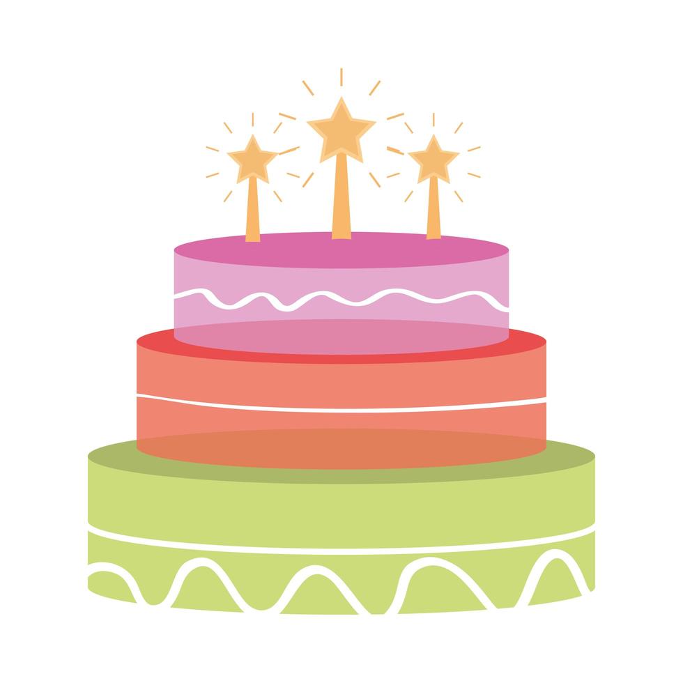 birthday cake stars vector