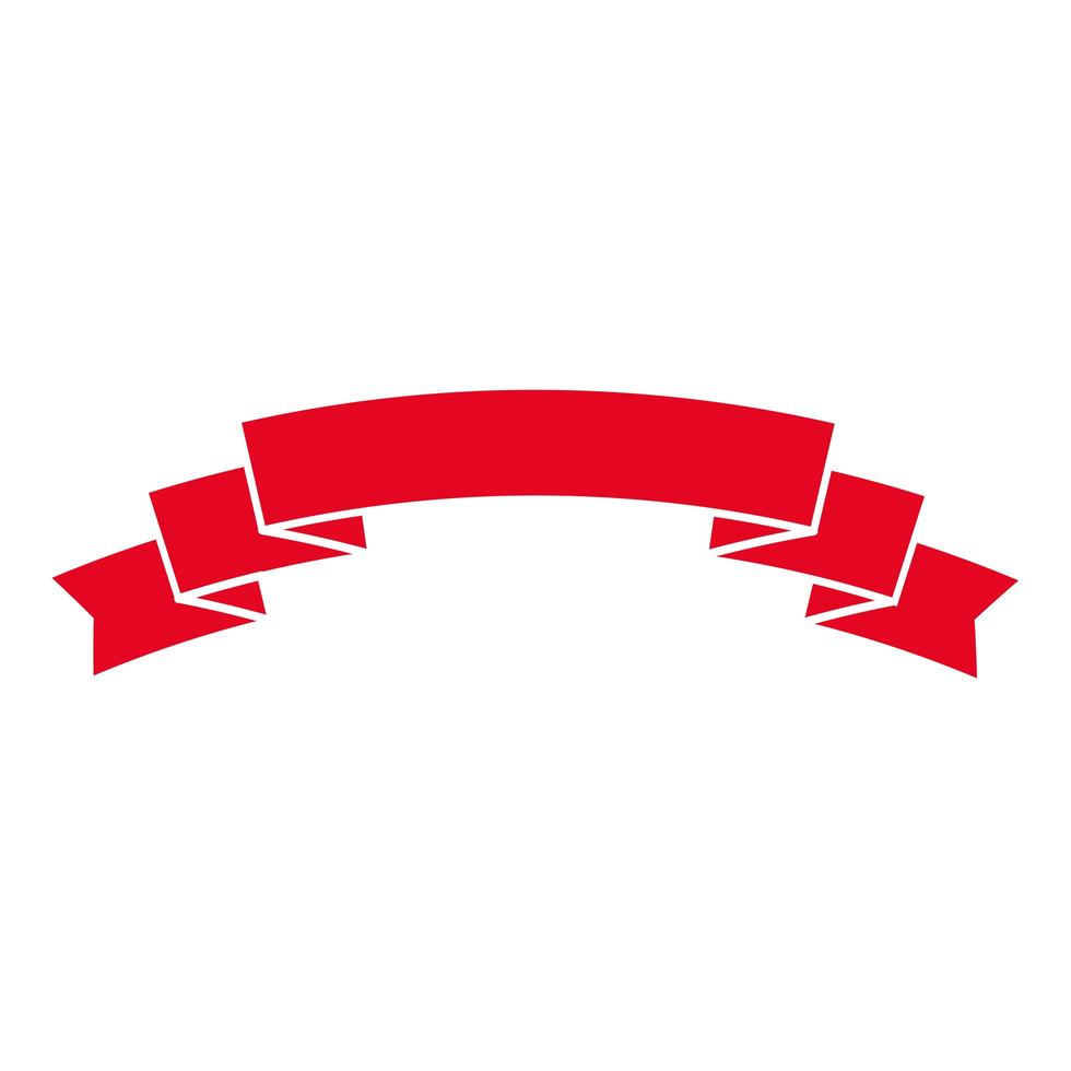 red ribbon banner vector