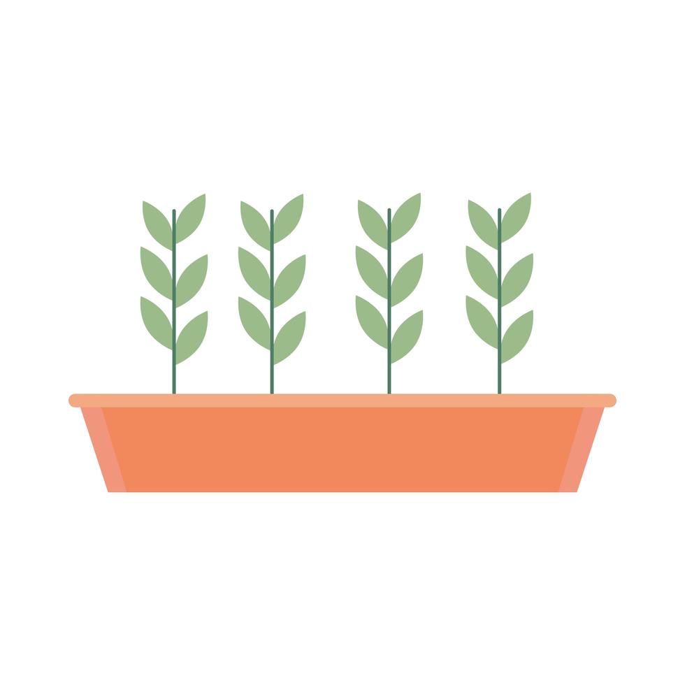 gardening potted plant growing icon on white background vector