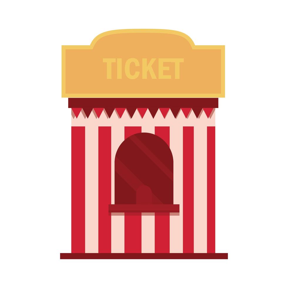 amusement park tickets booth carnival isolated design vector