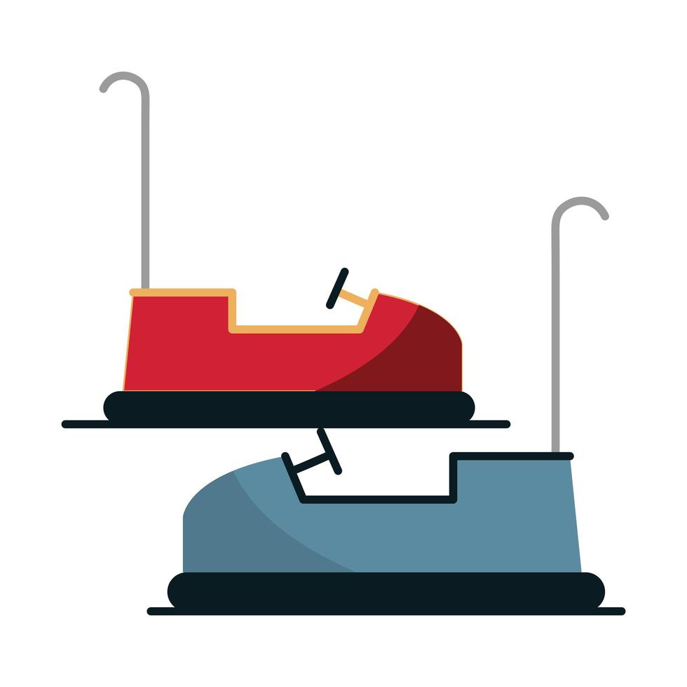 amusement park bumper cars carnival isolated design vector