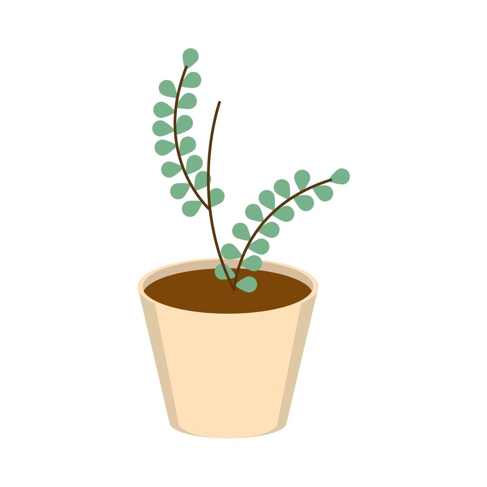gardening potted plant decoration icon on white background vector