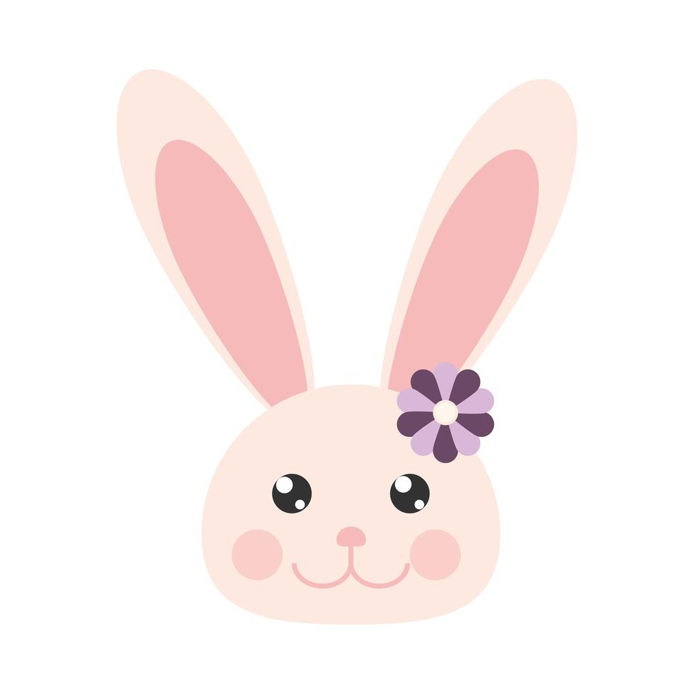rabbit face flower vector