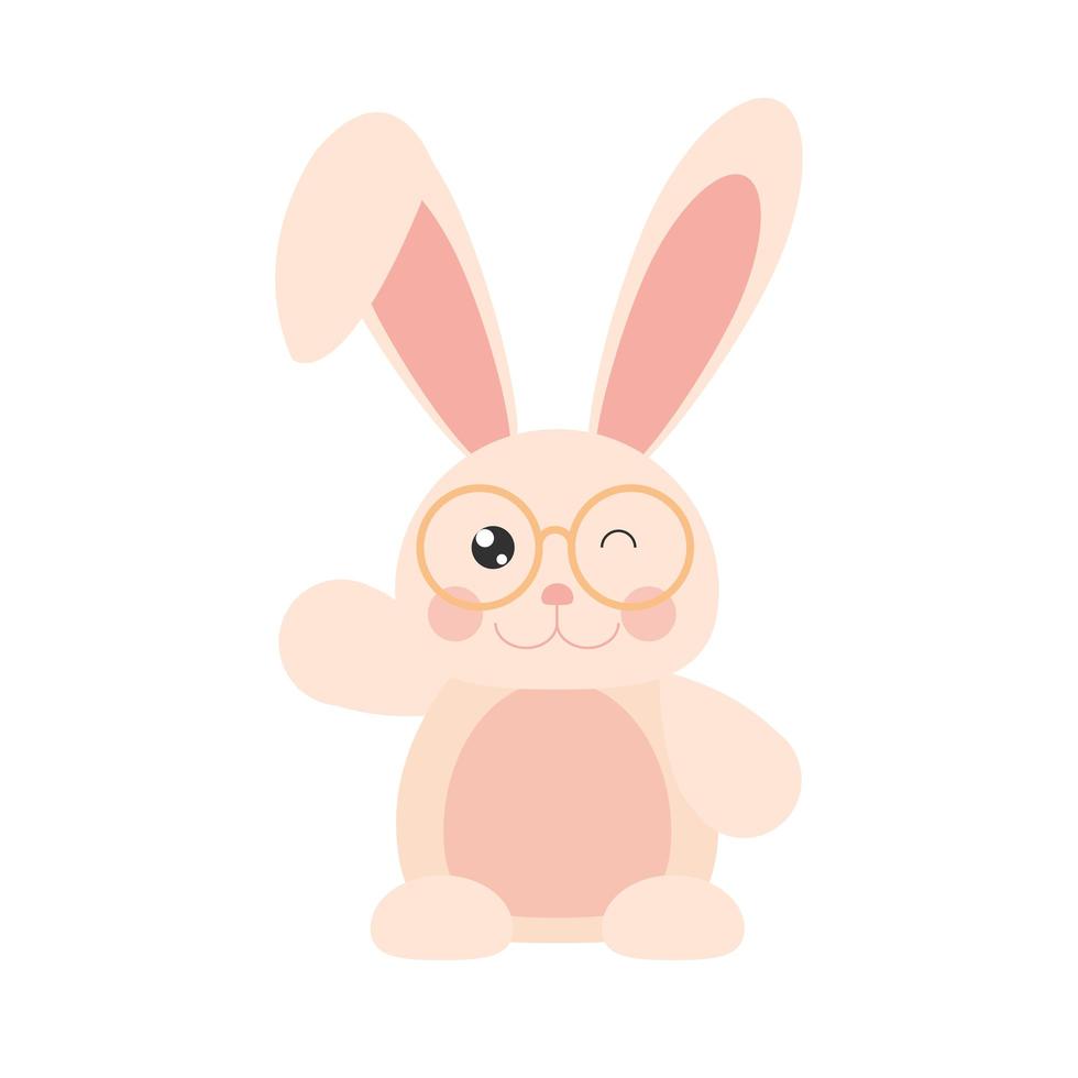 rabbit with glasses vector