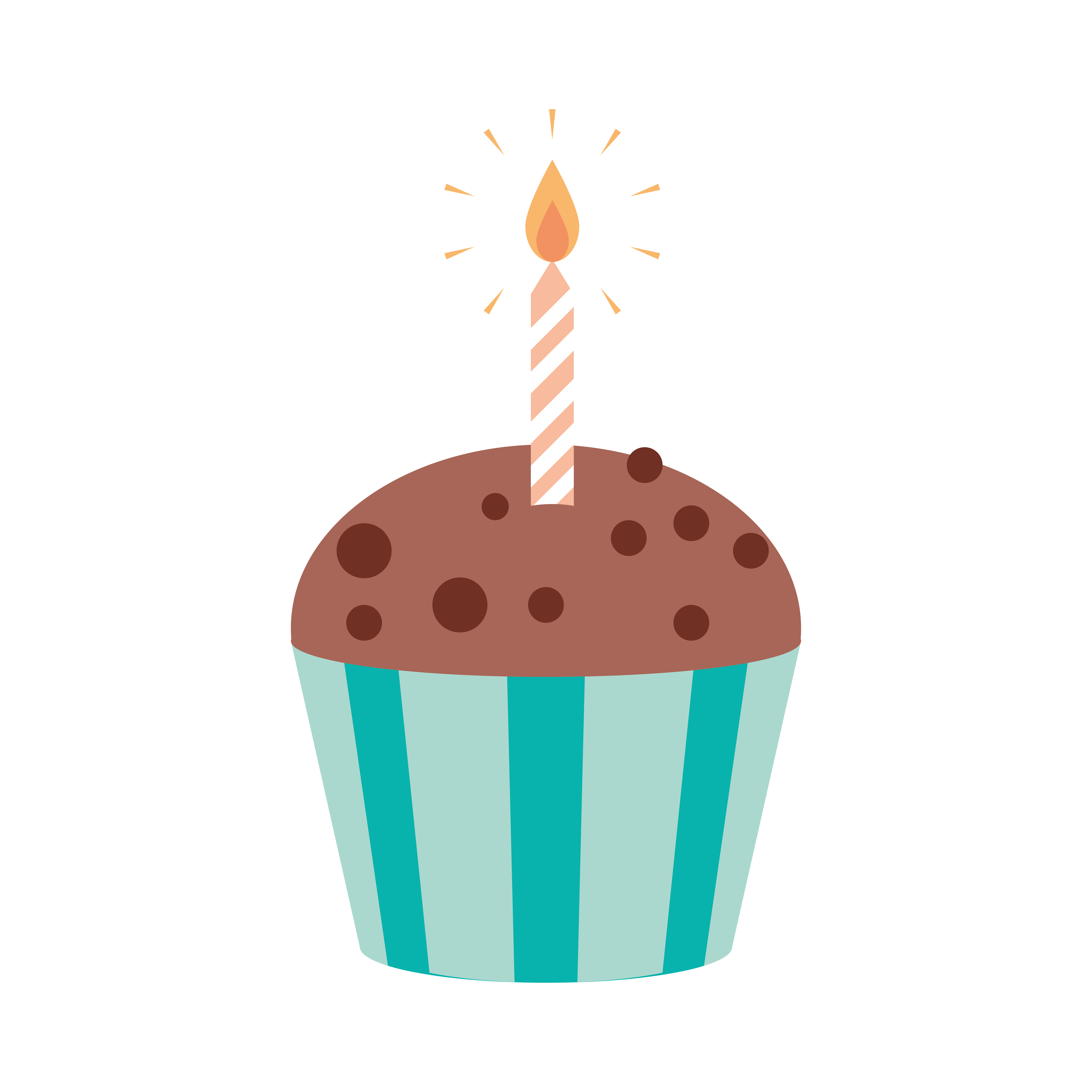 birthday cupcake candle 2496285 Vector Art at Vecteezy