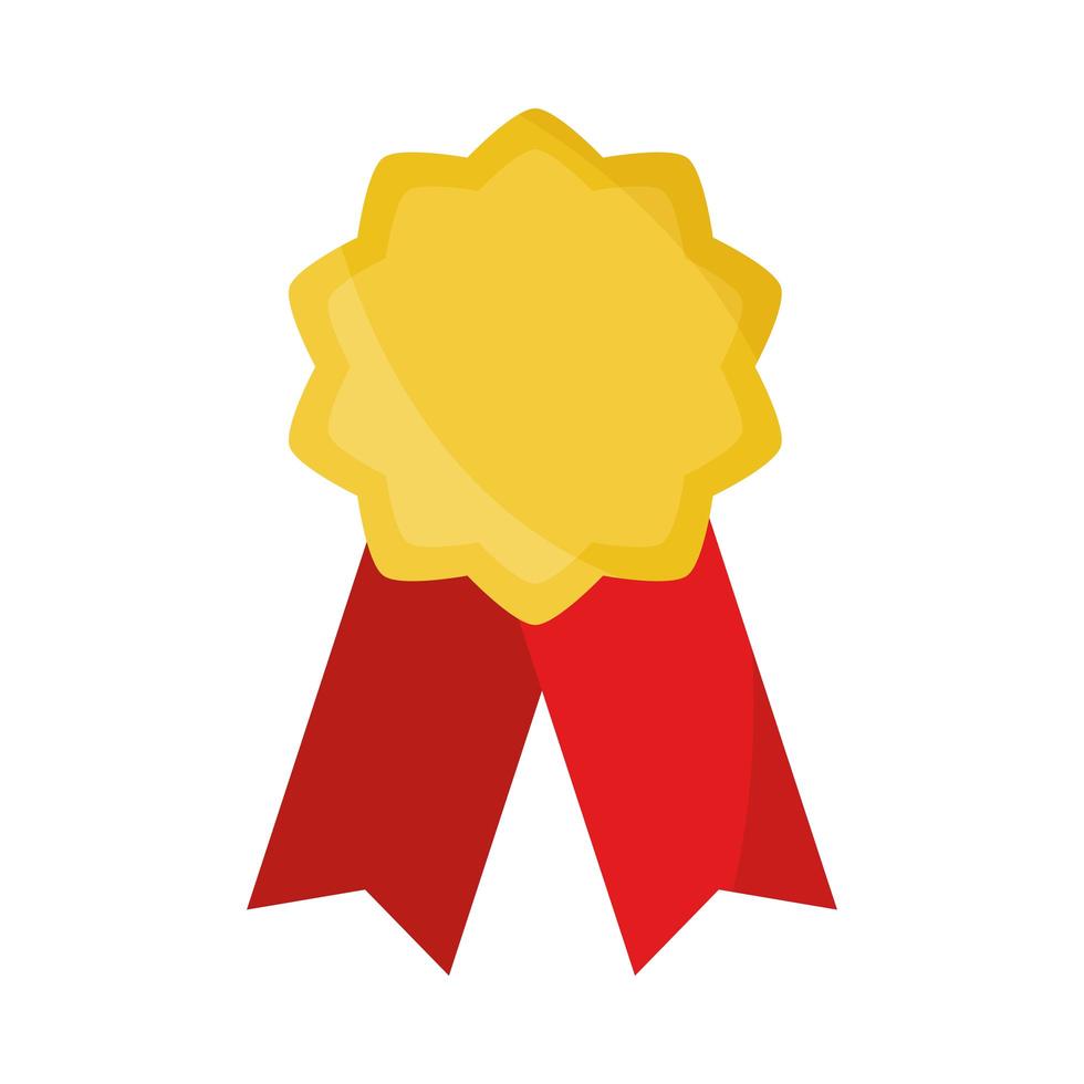 rosette ribbon award quality icon flat design vector