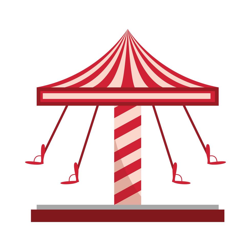 amusement park swing carousel ride carnival isolated design vector