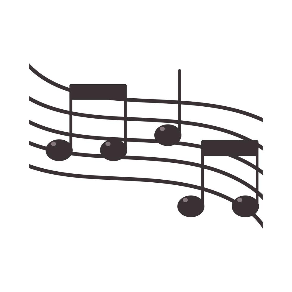 music note melody sound icon flat design vector