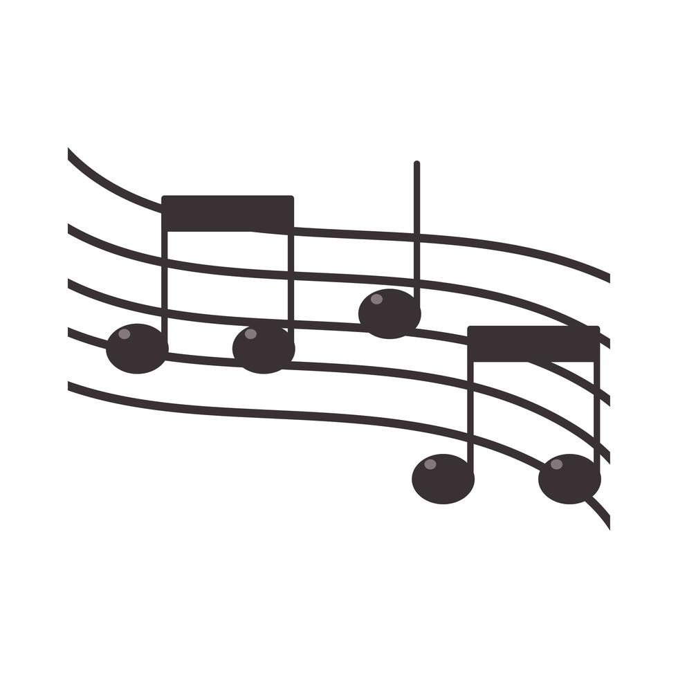 icono de sonido de melodía de nota musical diseño plano vector