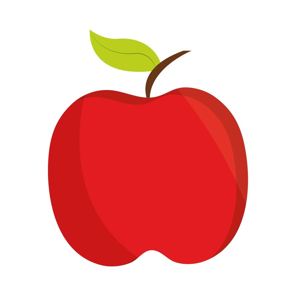 apple fruit fresh nutrition icon flat design vector