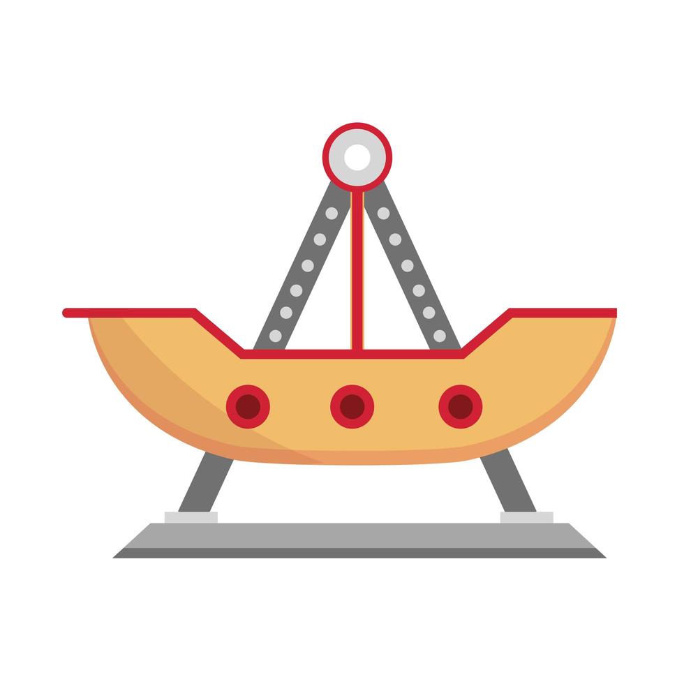 parque de atracciones, barco pirata, paseo, carnaval, aislado, diseño vector