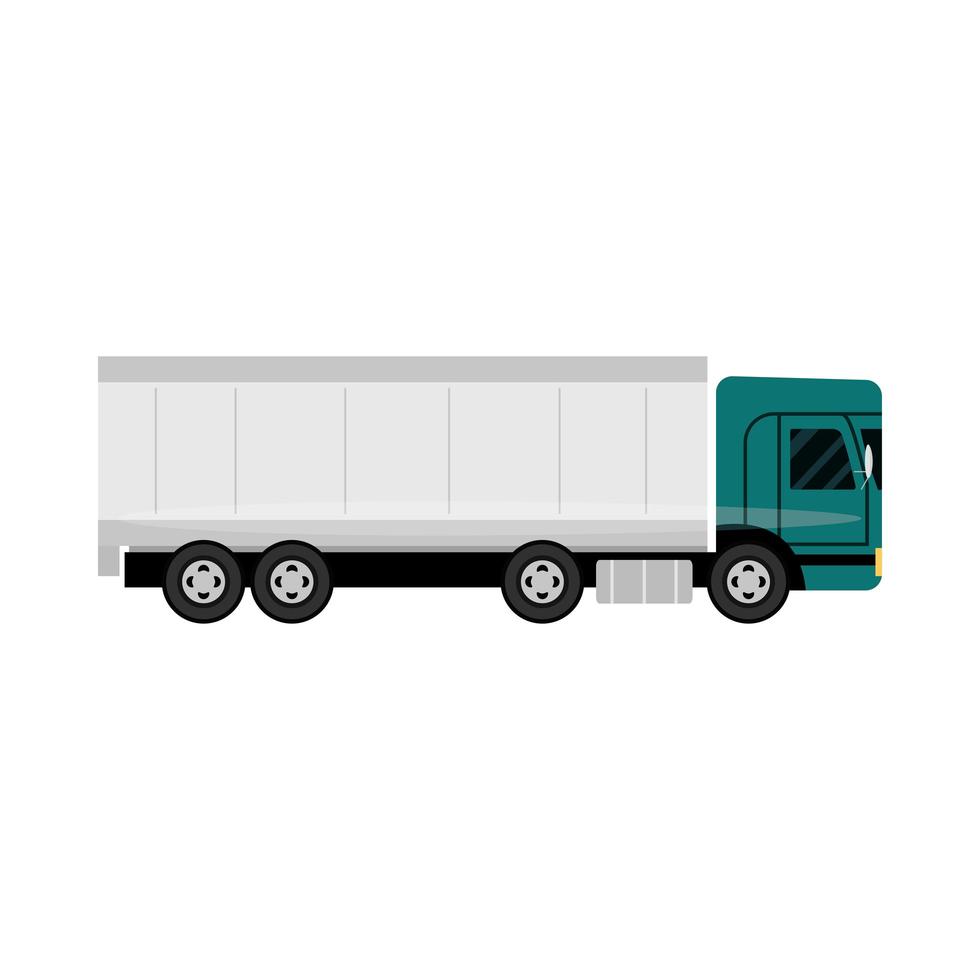 cargo truck trailer city transport vector