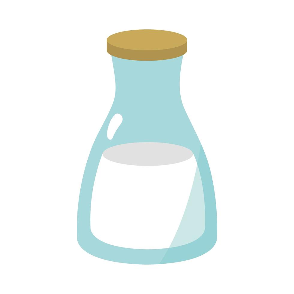 icono de producto de botella de leche diseño plano vector
