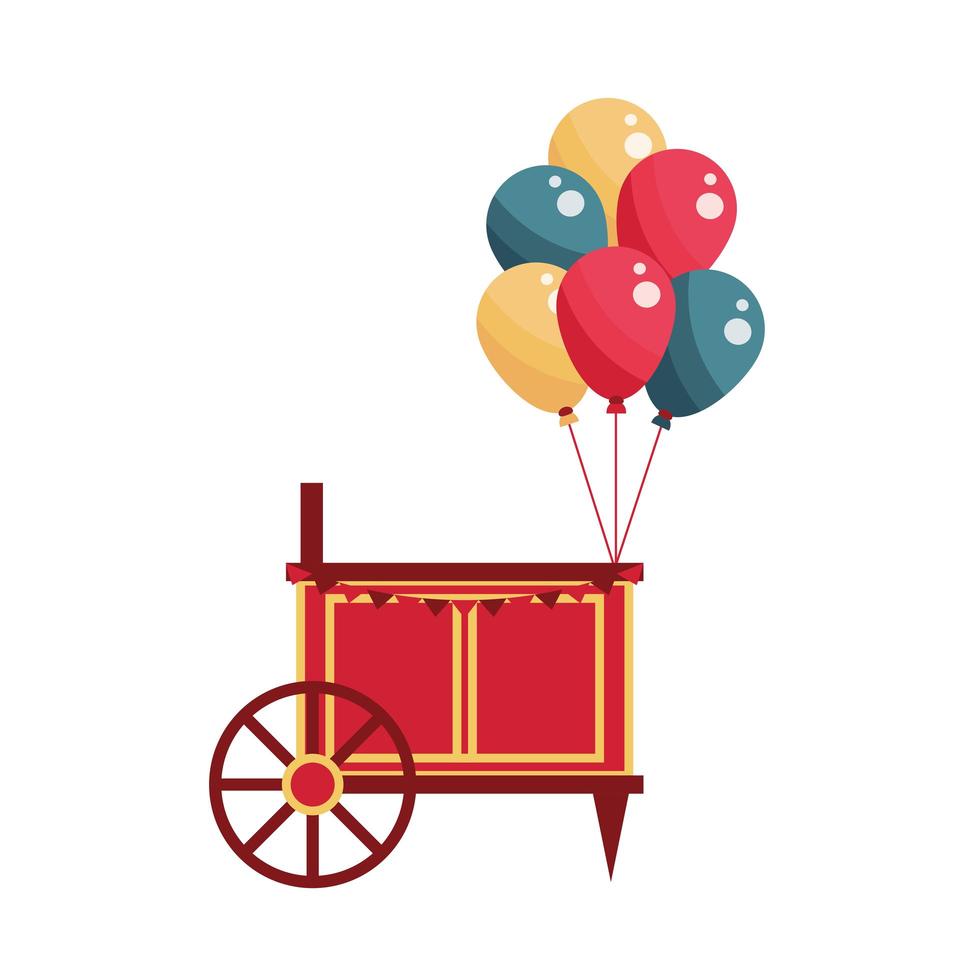 amusement park carnival booth with balloons isolated design vector