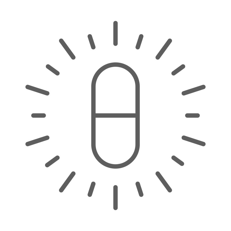 medicine capsule treatment prescription line icon white background vector