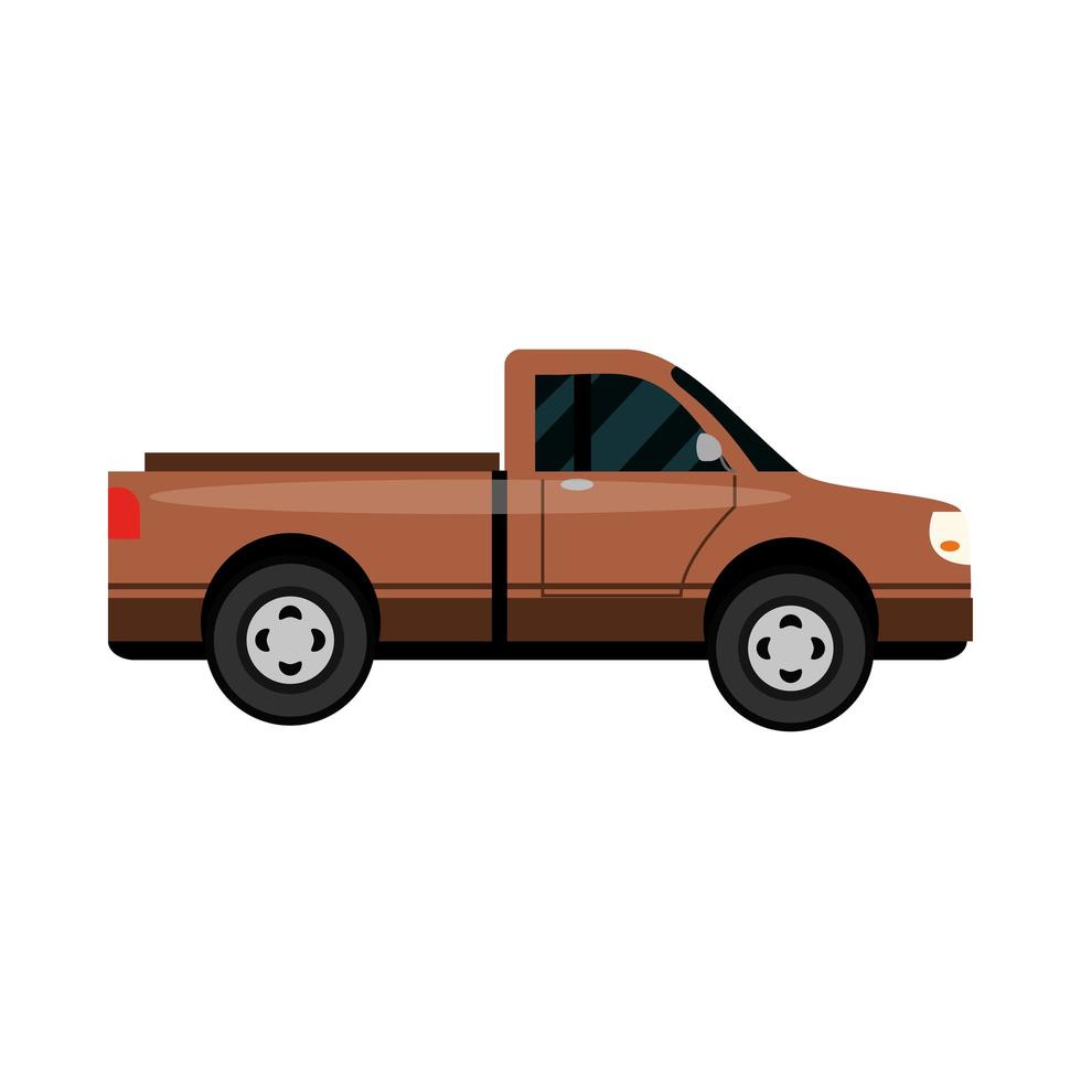 pickup car transport vehicle side view car icon vector