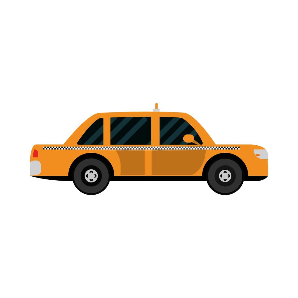 taxi cab public service car transport vehicle side view car icon vector