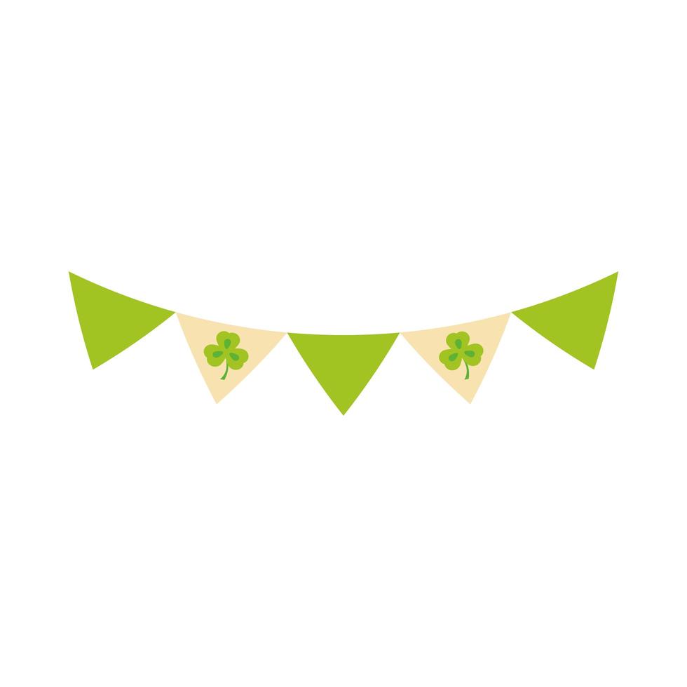 happy st patricks day pennants luck clover decoration icon vector