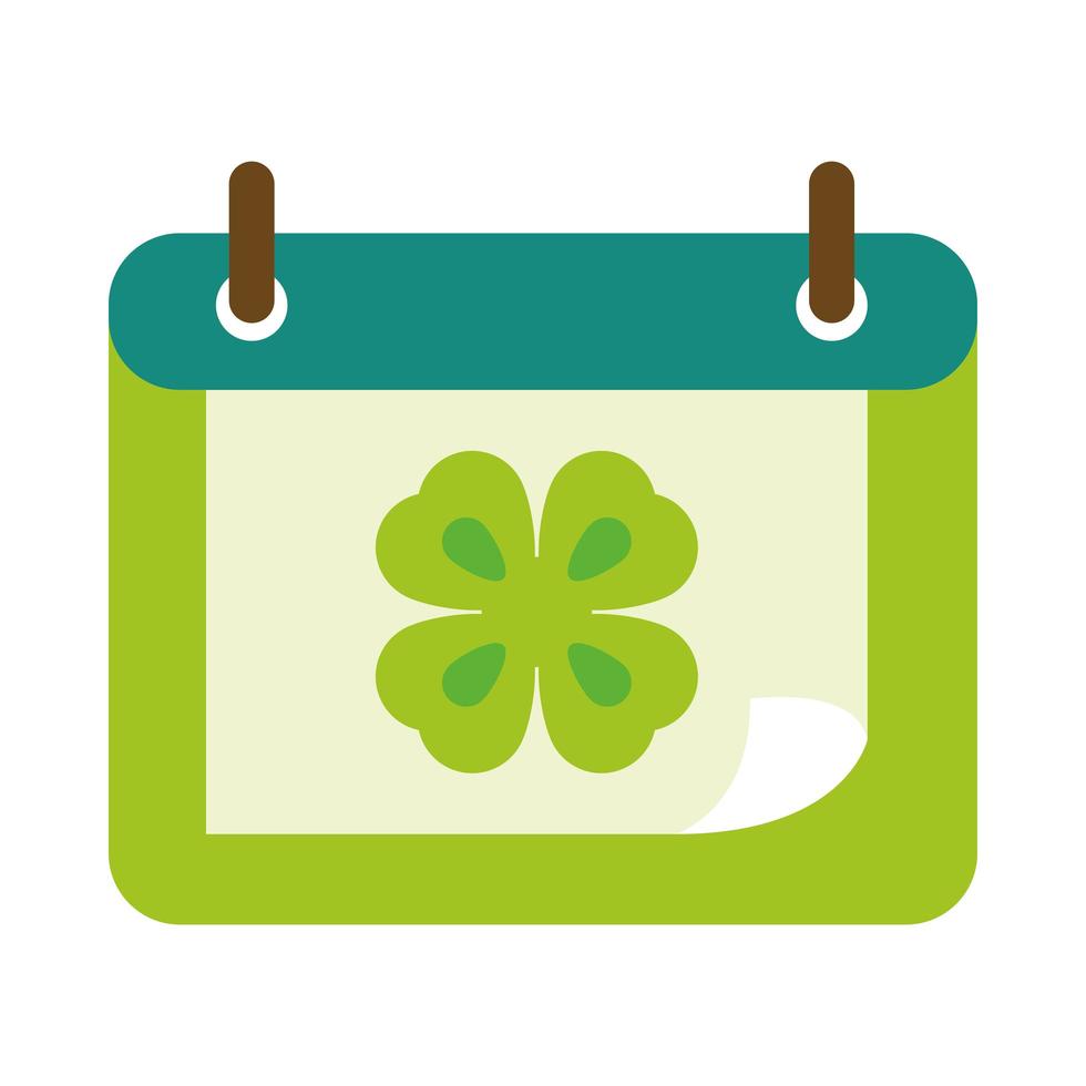 happy st patricks day calendar reminder with clover icon vector