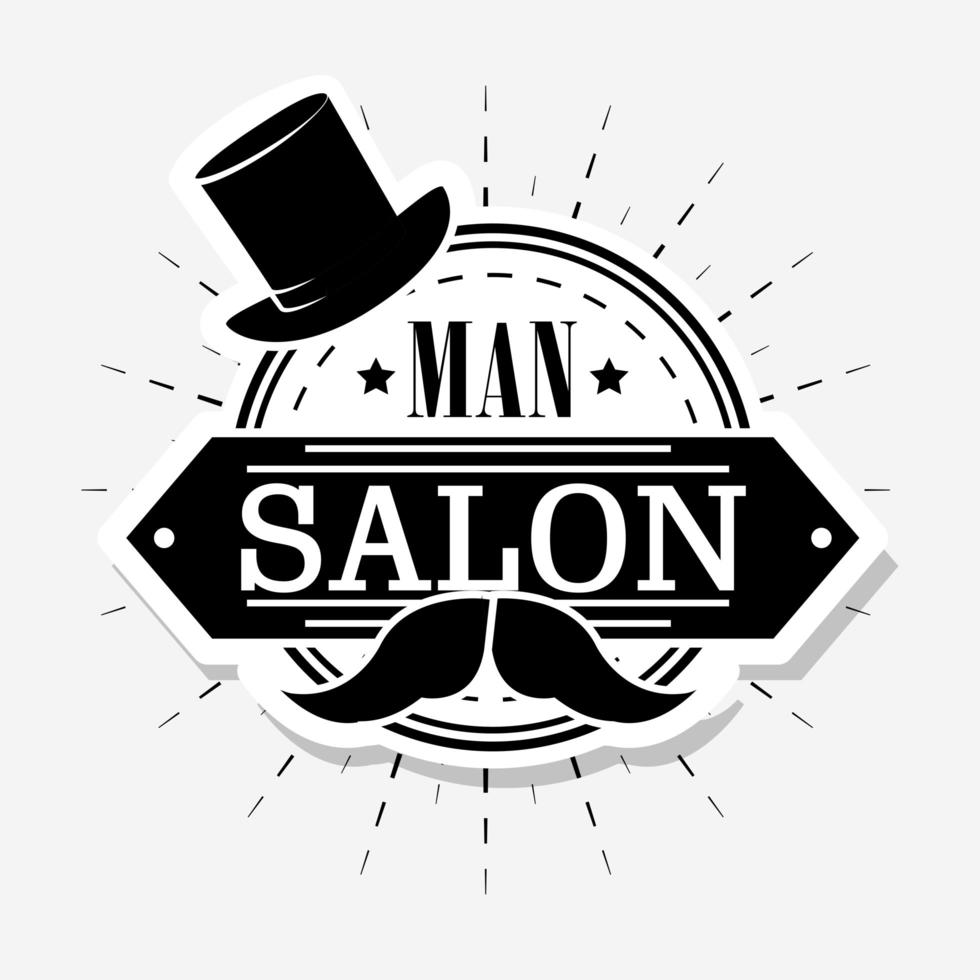 man salon stamp vector