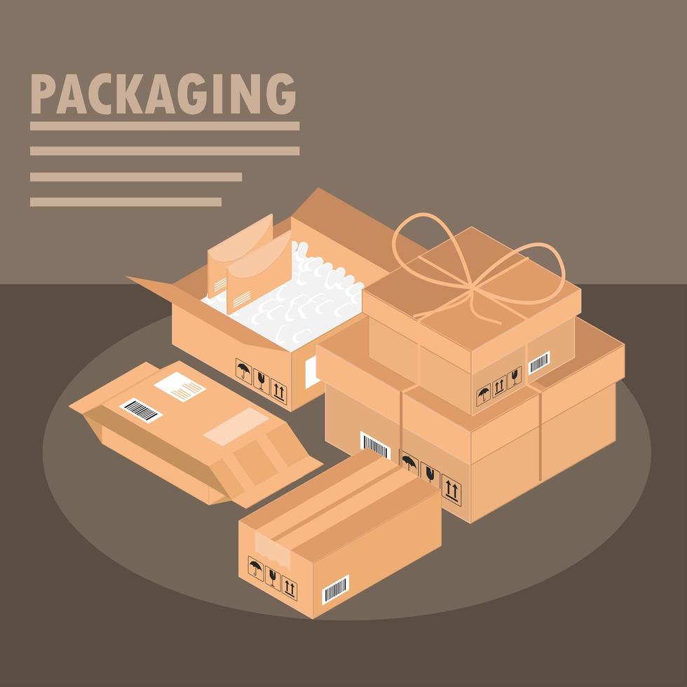 carton delivery packaging vector