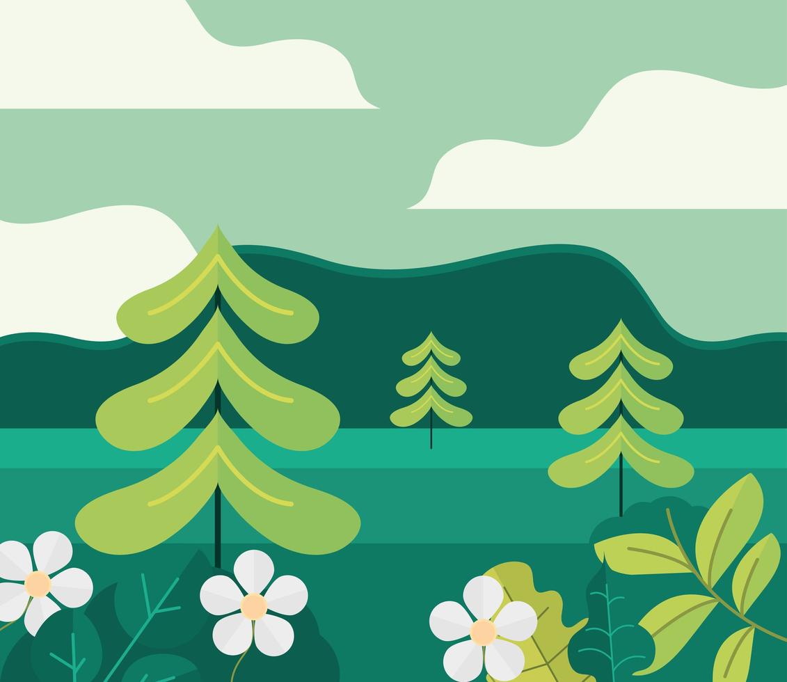 paisaje naturaleza bosque vector