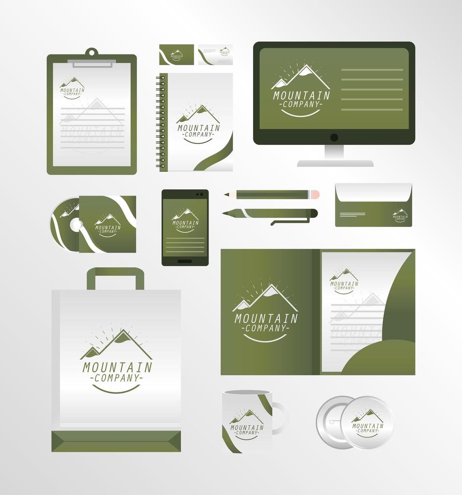 conjunto de identidad corporativa vector