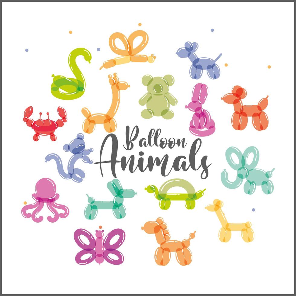 decoración de animales con globos vector