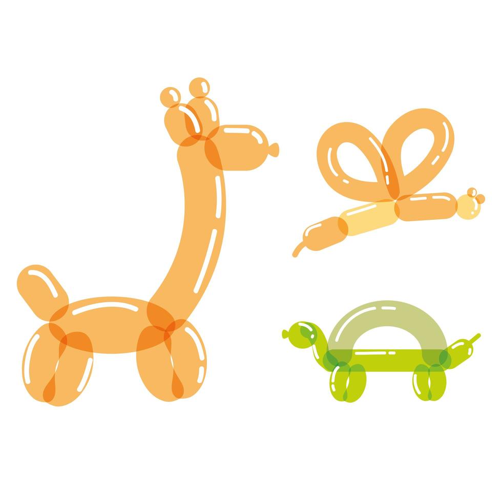 cute animals inflatable balloon vector