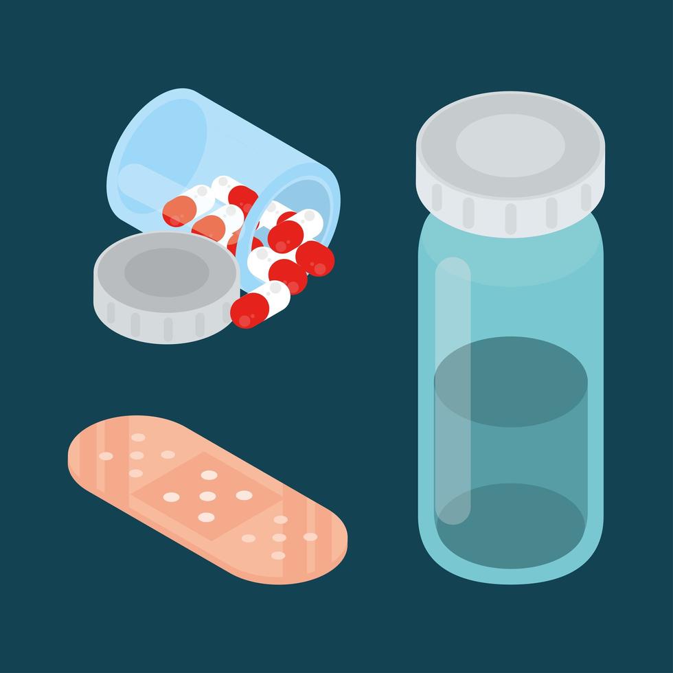 medicine band vial vector