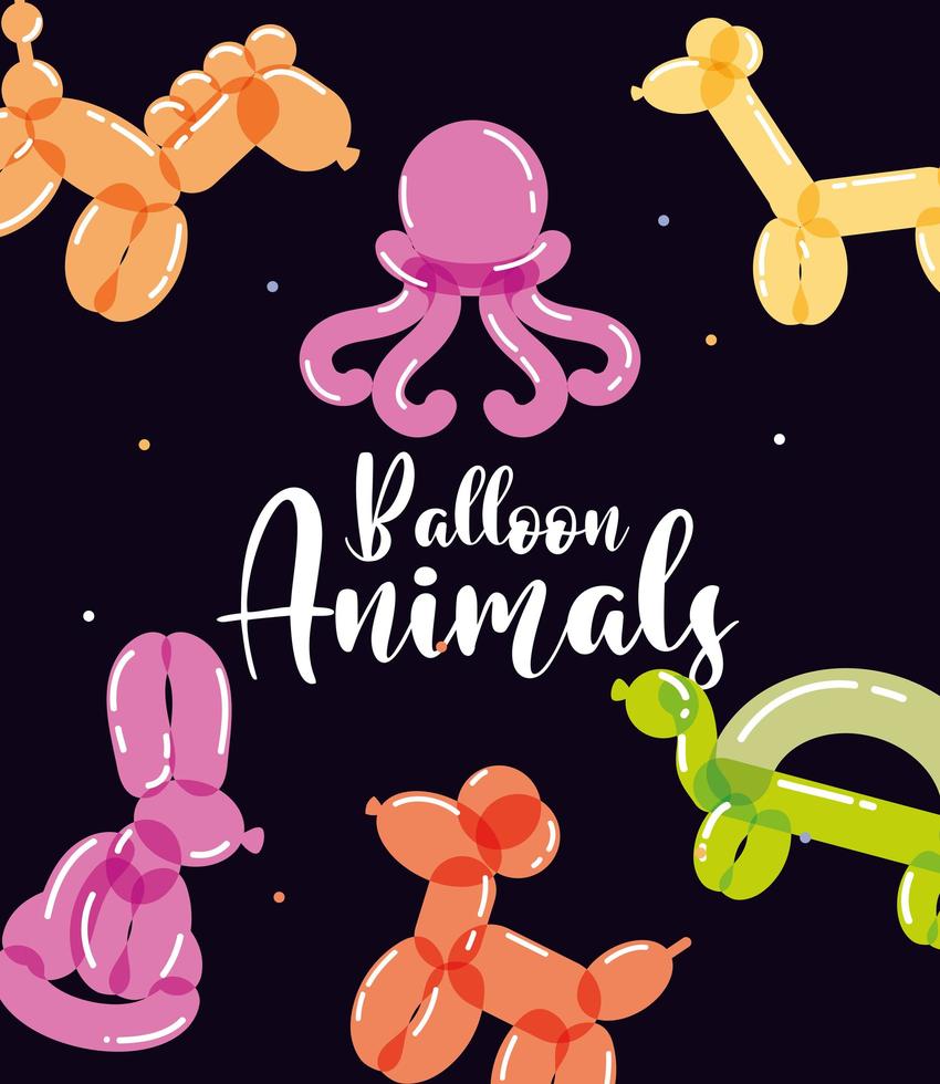 balloon animals toys vector